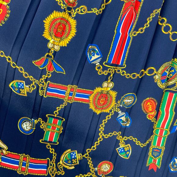 Vintage Alfred Dunner Womens 24W Pleated Skirt Elastic Waist Nautical Colorful - Picture 3 of 9